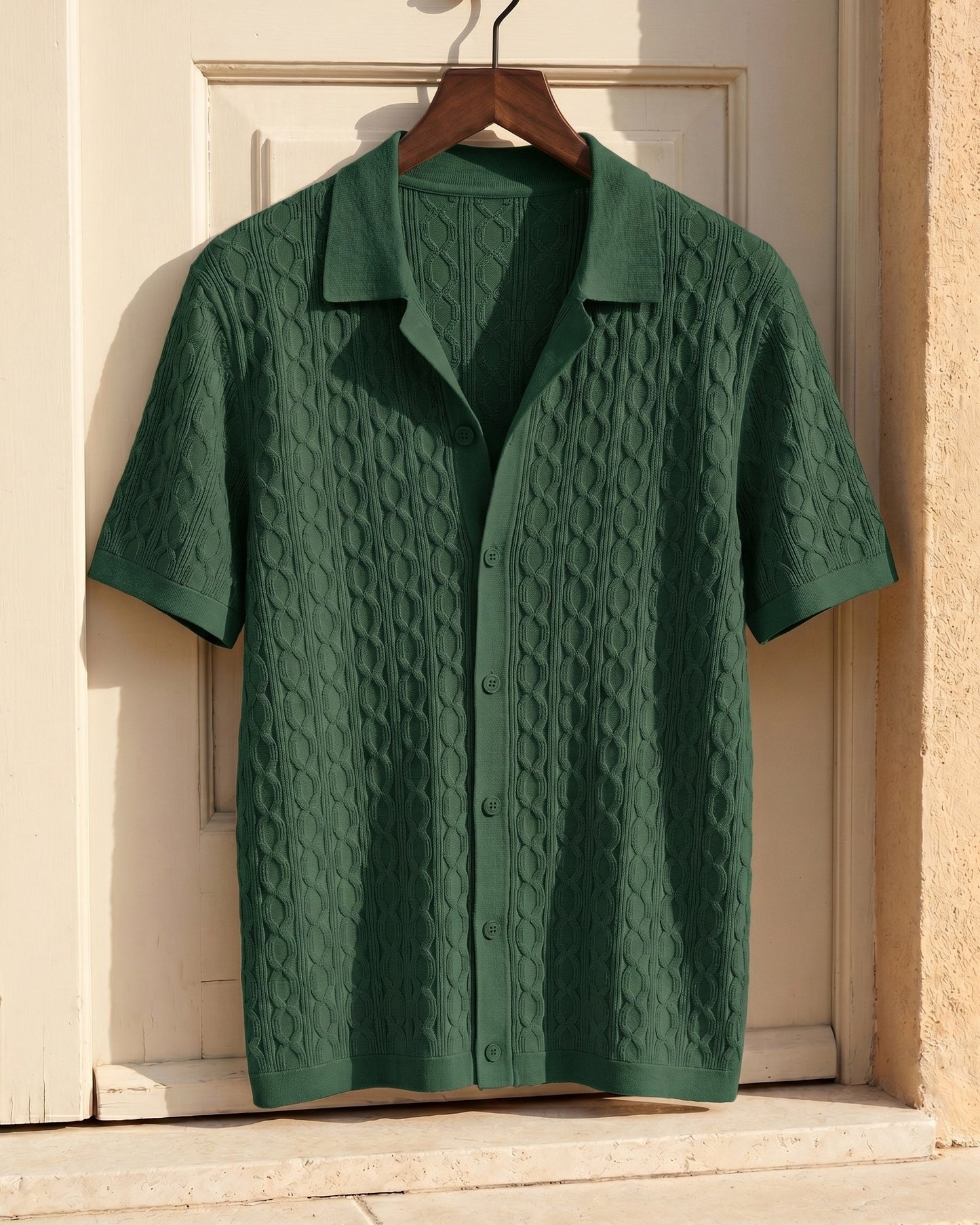 Bruno Cable Knit Polo Shirt