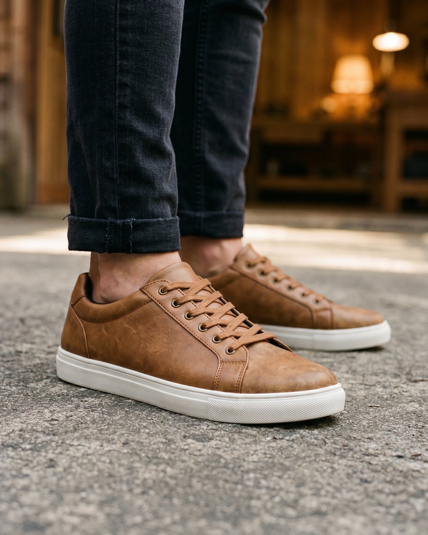 Vittorio Faux Leather Low-Top Sneaker