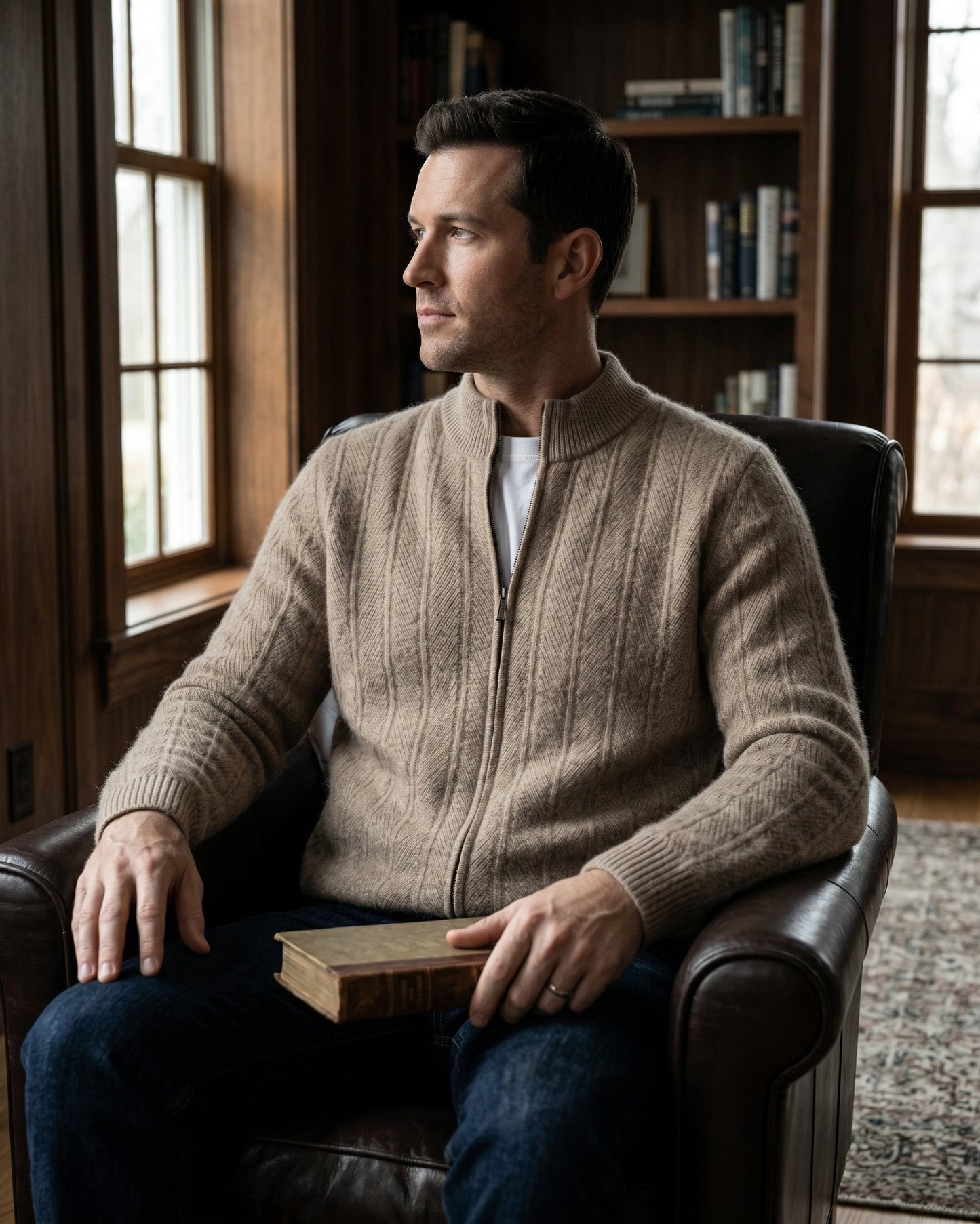 Serafino Cashmere Zip-Up Cardigan