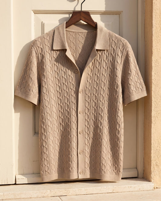 Bruno Cable Knit Polo Shirt