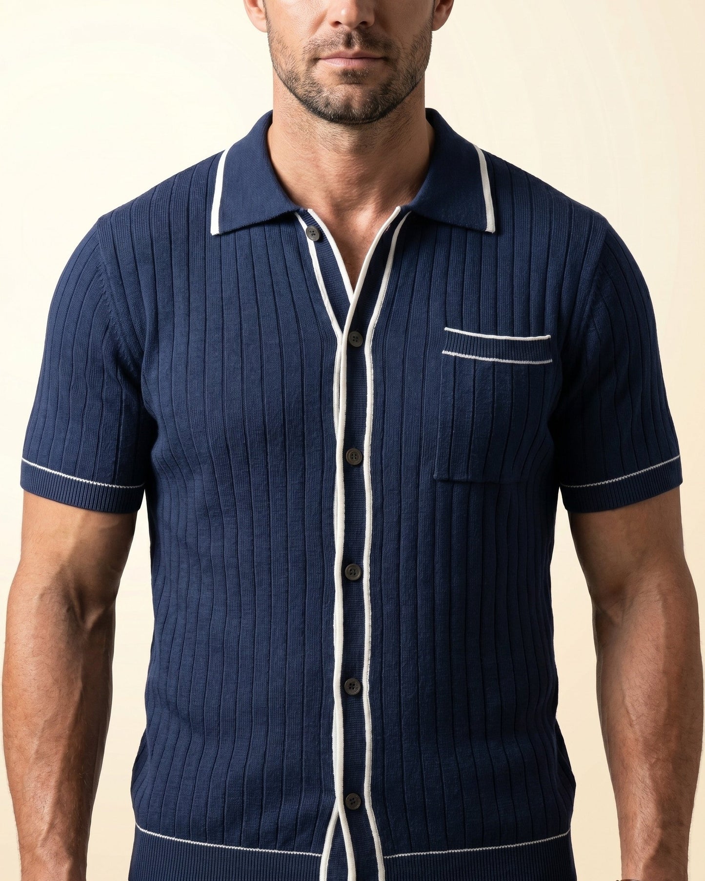 Isidoro Ribbed-Knit Polo Shirt