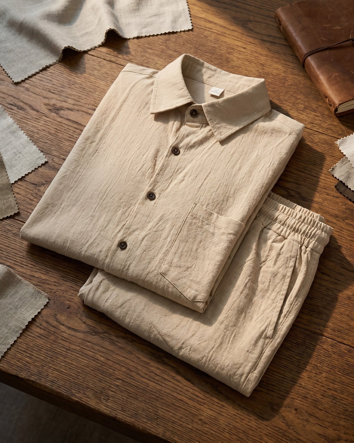 Xavier Linen-Blend Short-Sleeve Set